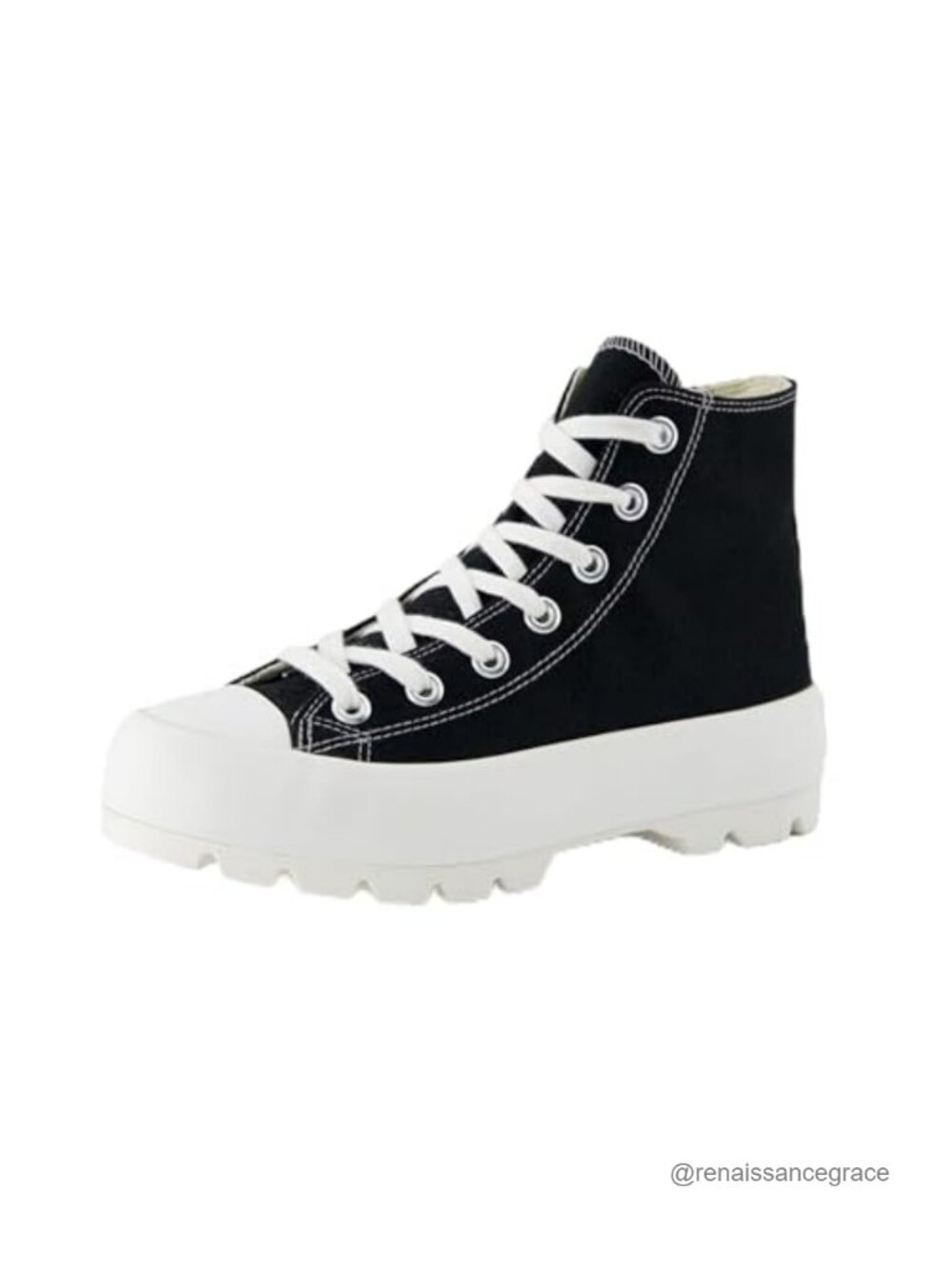 Canvas High Top Platform Sneakers with Side Zipper